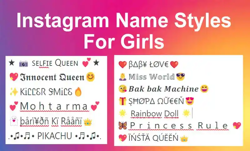 Instagram Name Styles For Girls