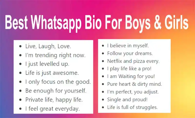 Best Whatsapp Bio For Boys & Girls